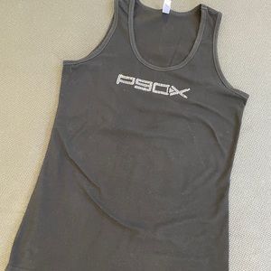 P90X Black Embellished Extended Length Tank Top